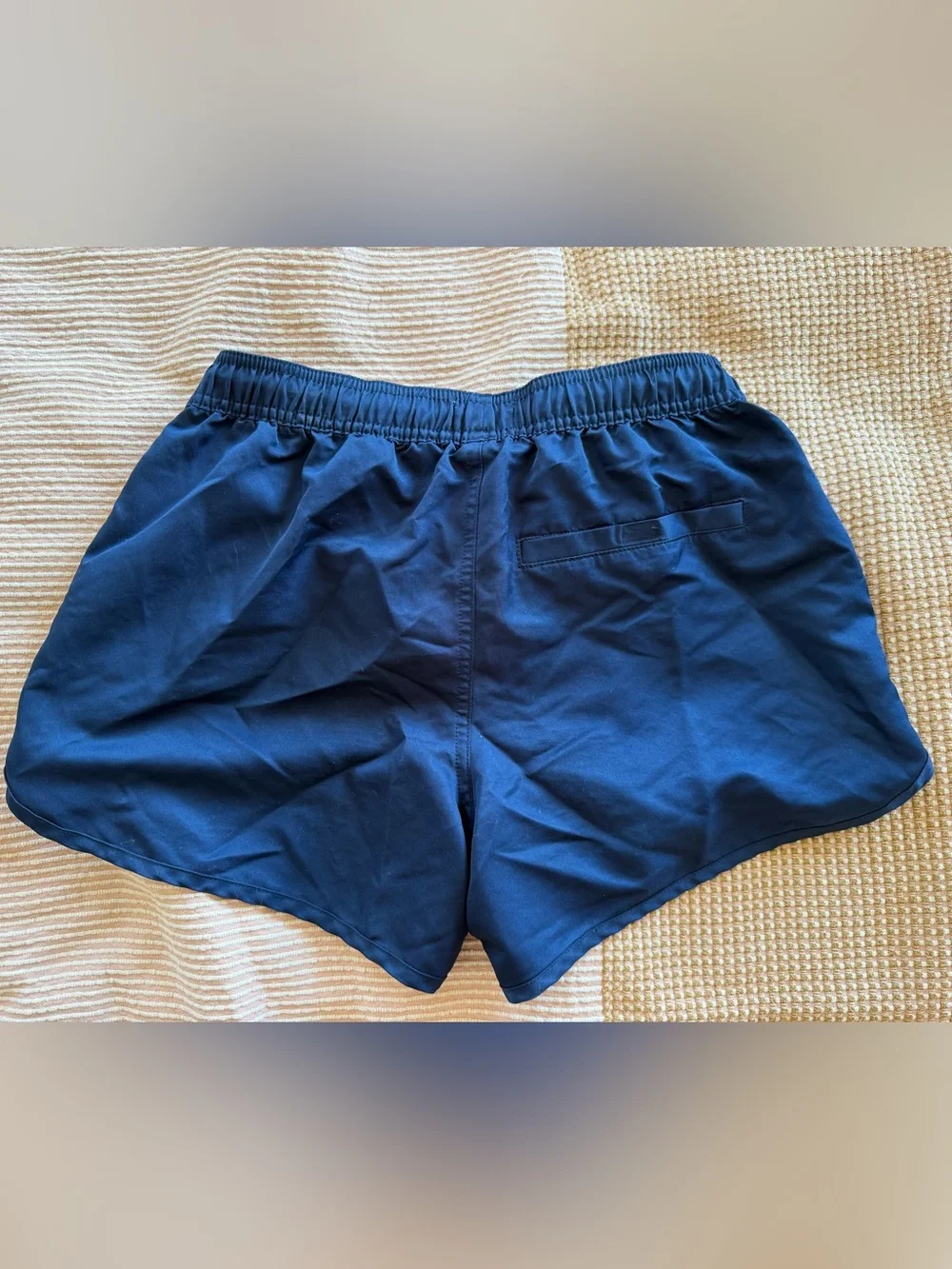 Topman Navy Swim Trunks with White Drawstring